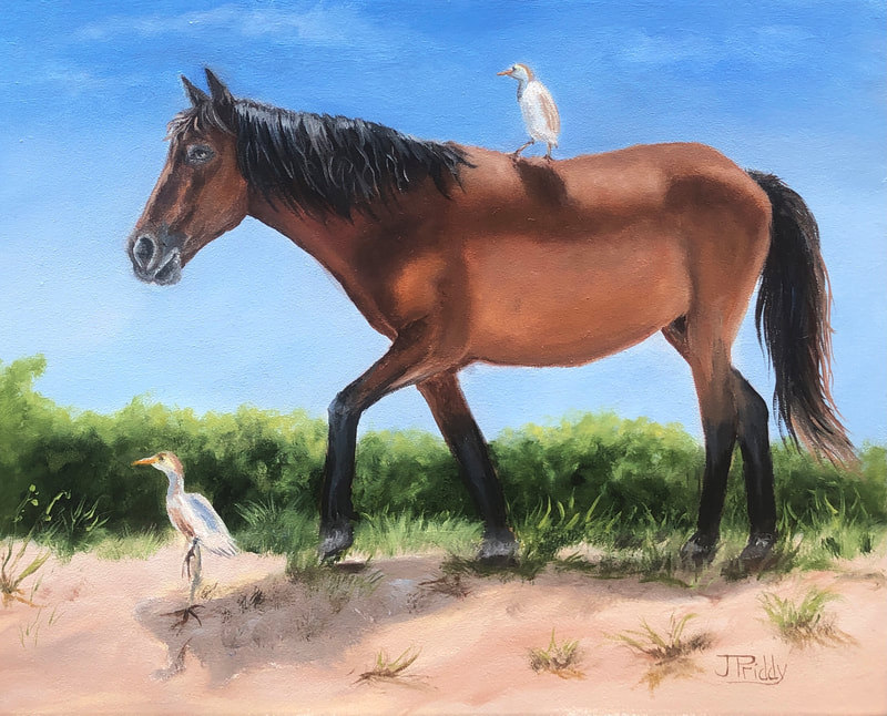 Wild Horse Adventure Tours - Painting by Jan Priddy