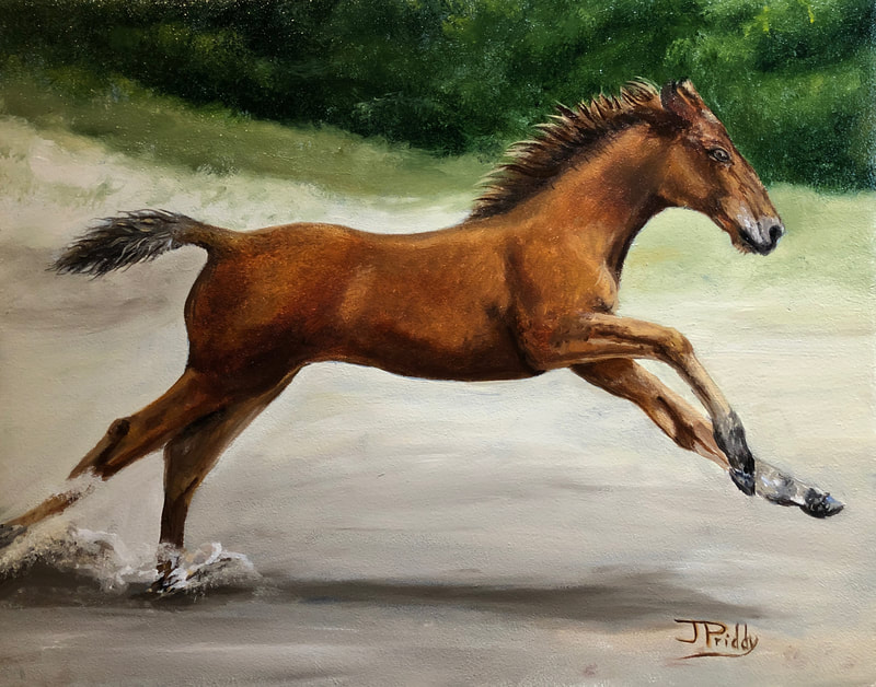 Wild Horse Adventure Tours - Oil Painting by Jan Priddy